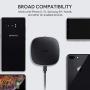 AUKEY Wireless Charger 10W Qi Fast Charging with Micro USB and ABS Base, Deliver Precise Power to Most Qi Enabled Smartphones, no Need to Remove Case (Non-Metal)