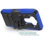 CasemartUSA Phone Case for [LG Aristo 5], [Refined Series][Blue] Shockproof Protective Cover with Built-in Kickstand & Swivel Belt Clip Holster for LG Aristo 5 (T-Mobile, Metro, Sprint)