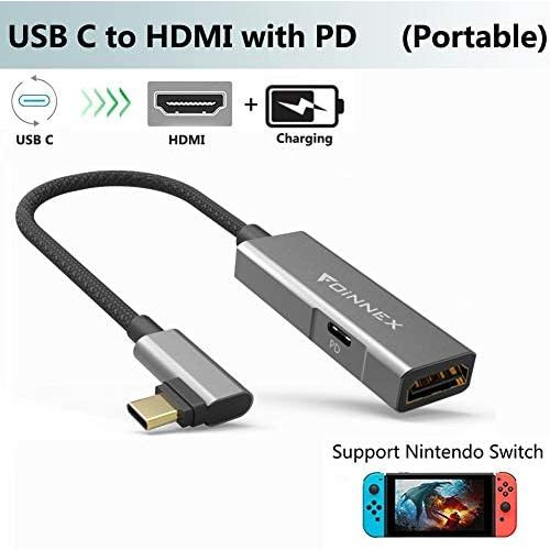 USB C HDMI Charging Adapter Compatible with Nintendo Switch, HDMI Dock for Samsung Dex S10/S9/S8 Plus,Note 10/9/8, Type-C to HDMI 4K 60Hz Power PD Converter