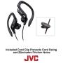 JVC Clip Style Headphone Blue and White Lightweight and Comfortable Ear Clip. Splash Proof Water resistant Powerful Sound with Bass Boost HAEB75A
