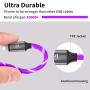LED Phone Charger Cable - 6.5ft Light Up Visible Flowing Charger Charging Cord Compatible with 11 Pro Max XS XR X 8 7 6S 6 Plus 5S 5 (Purple)