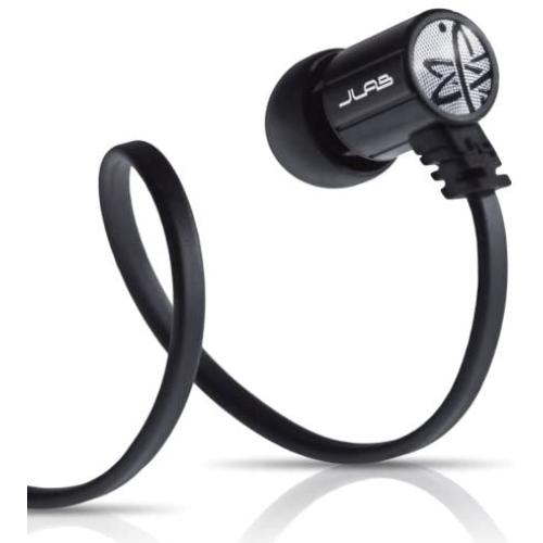 JLab Audio J4 Heavy Bass, Rugged Metal in-Ear Headphone, Guaranteed for Life - Obsidian Black