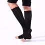 (2 Pairs)Compression Medical Zip Socks15-20mmHg Zipper Leg Support Unisex Open Toe Knee