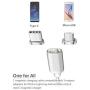 CoolKo Strongest 1.5Meter Magnetic Silver Braided Charging Cable for All Type C Mobile Phones, Micro USB Android Smart Phones and Tablets [Bonus - Magnetic Car Mount]
