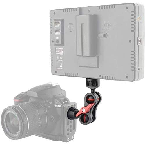 AFVO Articulating Magic Arm Field Monitor Mount with 1/4-20 Double Ballhead for 5/7" Camera Monitors Viewfinders (Stronger Version)