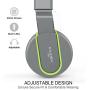 AILIHEN I35 Kid Headphones with Microphone Volume Limited Children Girls Boys Teen Lightweight Foldable Portable Wired Headset for School Airplane Travel Cellphones Tablets Smartphones (Grey/Green)