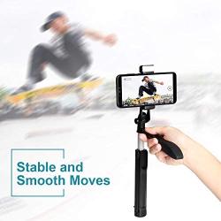 Selfie Stick,MOCREO Selfie Stick Gimbal Stabilize with LED Light Smooth Video Record Extendable Anti Shake Selfie-Stick-Remote-Control-Tripod for Live Broadcast Compatible with iPhone&Andriod