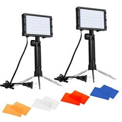 Emart 60 LED Continuous Portable Photography Lighting Kit for Table Top Photo Video Studio Light Lamp with Color Filters - 2 Packs