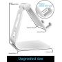 Emoly Adjustable Cell Phone Stand, 2020 Aluminum Desktop Cellphone Stand with Anti-Slip Base and Convenient Charging Port, Fits All Smart Phones (Silver)