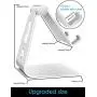 Emoly Adjustable Cell Phone Stand, 2020 Aluminum Desktop Cellphone Stand with Anti-Slip Base and Convenient Charging Port, Fits All Smart Phones (Silver)