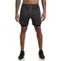 RevoLity Mens 2-in-1 Running Shorts Quick Drying Breathable Active Training Exercise Jogging Cycling Shorts
