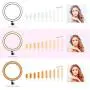 LED Ring Light 10" with Tripod Stand & Phone Holder for YouTube Video, Desk Selfie Ring Light Dimmable for Streaming, Makeup, Photography Compatible with iPhone Android LED Ring Light 10" with Tripod Stand & Phone Holder for YouTube Video, Desk Selfie Ring Light Dimmable for Streaming, Makeup, Photography Compatible with iPhone Android