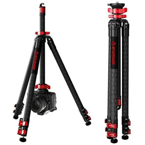 IFOOTAGE 65" Carbon Fiber Video Tripod, Professional Camera Tripods 3 Sections with Centre Pole,Max Load 17.6 lbs, Compatible with Canon, Nikon, Sony DSLR Camcorder Video Photography IFOOTAGE 65" Carbon Fiber Video Tripod, Professional Camera Tripods 3 Sections with Centre Pole,Max Load 17.6 lbs, Compatible with Canon, Nikon, Sony DSLR Camcorder Video Photography