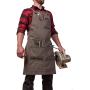 Hudson Durable Goods - Heavy Duty Waxed Canvas Work Apron with Tool Pockets (Grey), Cross-Back Straps & Adjustable M to XXL