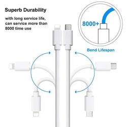 Short USB Charging Cable 6 Pack 1FT(3 x i OS Cable, 3 x USB Type C Charge Cable)Sync Data, Charger Cord Compatible with Phone 11 Pro Max/XS/XR/X/6 7 8 Plus, Samsung Galaxy, Google Pixel, Moto and More