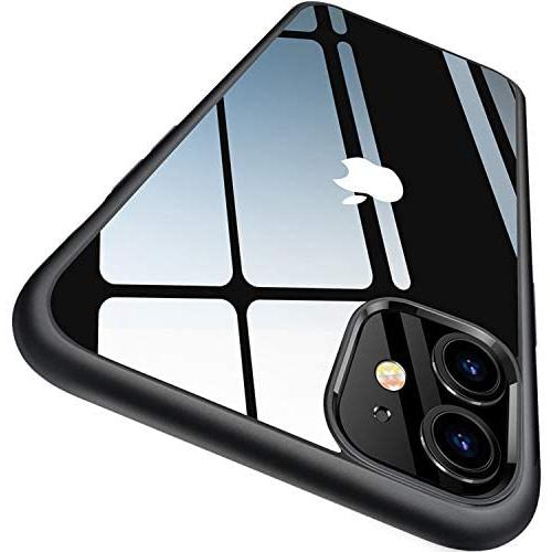 CASEKOO Crystal Clear Compatible with iPhone 11 Case, [Anti-Yellowing] Shockproof Protective Hybrid Phone Cases Slim Fit Cover for iPhone 11 (6.1 inch) 2019 - Matte Black