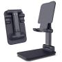 Cell Phone Stand Foldable, Adjustable Cell Phone Holder for Desk with Charging Port Sturdy Hands-Free Stand, Compatible with iPhone 11/11 Pro/11 Pro Max/Samsung Galaxy S20/S20 Ultra/S20 Plus (Black)