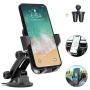 AIKELA Car Phone Mount, 3 in 1 Cell Phone Holder for Car Dashboard Windshield Air Vent with Washable Strong Sticky Gel Suction Pad, One-Click Release Button, Compatible with iPhone, Samsung, LG, Moto