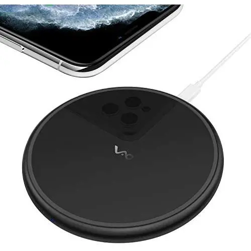 Fast Wireless Charger, Vebach Dubhe1s Qi Certified Wireless Charging Pad 7.5W for iPhone SE 2020/11/11 Pro/11 Pro Max/Xs/Xs Max/XR/X/8/8P, 10W for Samsung Galaxy S20/S10/Note 10/S9, Aluminum Frame