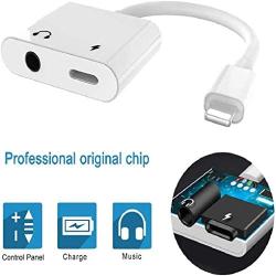 for iPhone Headphone Adapter Dongle Charger Jack AUX Audio 3.5 mm with iPhone 7/7Plus/8/8Plus/X/XS/XR/10/XS /11 /MAX Accessory Headset Audio & Charger Compatible All iOS Systems