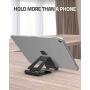 Nulaxy A4 Cell Phone Stand, Fully Foldable, Adjustable Desktop Phone Holder Cradle Dock Compatible with Phone 11 Pro Xs Xs Max Xr X 8, iPad mini, Nintendo Switch, Tablets (7-10"), All Phones