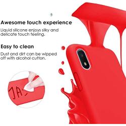 Vinve Liquid Silicone Case for Samsung Galaxy A10e, Gel Rubber Full Body Protection Shockproof Cover Slim Fit Case Drop Protection Case (Red)