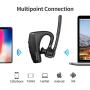 Bluetooth Headset 5.0 with CVC8.0 Dual Mic Noise Cancelling Bluetooth Earpiece 16Hrs Talktime Wireless Headset Hands-Free Earphone for Truck Driver iPhone Android Cell Phones