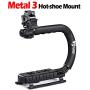 Zeadio Video Action Stabilizing Handle Grip Handheld Stabilizer with Metal Triple Shoe Mount for Canon Nikon Sony Panasonic Pentax Olympus DSLR Camera Camcorder