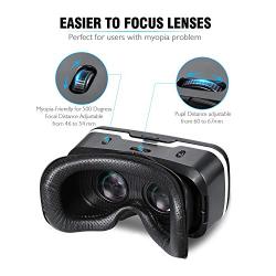 VR Headset for iPhone & Android Phone - Universal Virtual Reality Goggles - Play Your Best Mobile Games 360 Movies with Soft & Comfortable New 3D VR Glasses | + Adjustable Eye Protection System