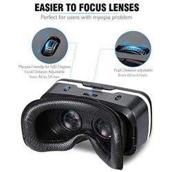 [New Version]HAMSWAN 3D Virtual Reality Headsets with Unique Design and Multifunction Button Compatible with Smartphones Within 4.0-6.11 inch