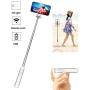 BGJOY Selfie Stick Tripod, Extendable Selfie Stick with Detachable Bluetooth Remote Shutter, Travel Video Tripod Stand Cell Phone Mount Holder and Fill Light Compatible with iPhone/Android (White)