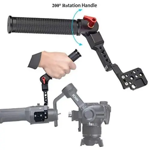 200 Degree Adjustable Handle Grip for DJI Ronin S SC Gimbal Stabilizer, Ergonomic Design Rubber Handle, Perfect for Any Angle Shoot