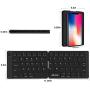 Foldable Bluetooth Keyboard, Jelly Comb Ultra Slim Foldable BT Keyboard B047 Rechargeable Pocket Sized Keyboard for All iOS Android Windows Laptop Tablet Smartphone and More (Black)