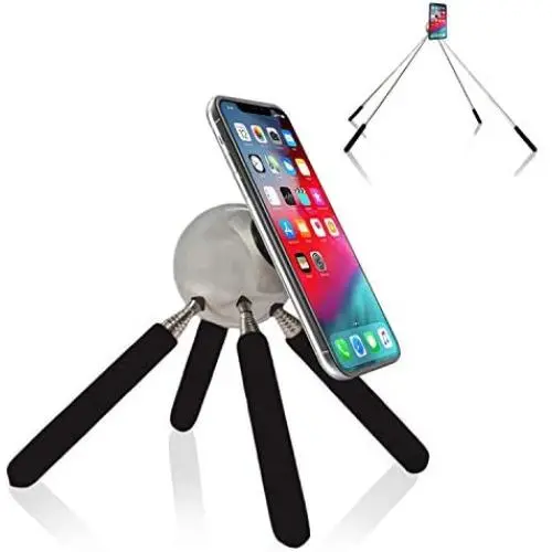 TIPATENT Magnetic Phone Mount & iPad Mini Holder – Tripod for Bed, Table, Desktop, Uneven Surfaces with Telescoping Legs, for Devices up to 8 in. – Portable and Adjustable iPhone Holder, Black TIPATENT Magnetic Phone Mount & iPad Mini Holder – Tripod for Bed, Table, Desktop, Uneven Surfaces with Telescoping Legs, for Devices up to 8 in. – Portable and Adjustable iPhone Holder, Black