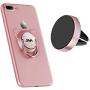 Magnetic Phone Ring Holder Cat with Car Mount, Magnet Swivel Phone Finger Ring Stand, 360 Degree Ring Grip for Cell Phone and Tablet (1 Set,Rose Gold)