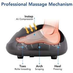 FlexiSpot Heated Foot Massager with Remote Control, Shitasu Massage Gifts, Deep Kneading, Air Compression Massage for Plantar Fasciitis, Relieve Muscle Pain, Improve Blood Circulation