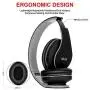 Bluetooth Headphones Wireless,MKay Over Ear Headset V5.0 with Microphone, Foldable & Lightweight, Support Tf Card MP3 Mode and Fm Radio for Cellphones Laptop TV(Black-Gray)