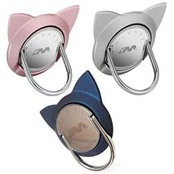 Fwaytech Phone Ring Holder Blue,Pink Finger Ring Grip Kickstand for Magnet Car Mount,Compatible for Phone 11 pro max xs max xr Samsung and Other Smartphone (3 Pack) (Blue/Silver/Pink)