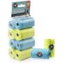 Precious Tails Poop Bags for Dogs, Biodegradable, Unscented, Dog Waste Bags, Blue and Green Bone Style Bags