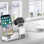 OLEBR Charging Stand Compatible with iWatch 5 and 4 Watch Charging Stand for AirPods, iWatch Series 5/4/3/2/1,iPhone 11/11 Pro/11 Pro Max/Xs/X Max/XR/X/8/8Plus/7/7 Plus /6S /6S Plus/iPad-Silver