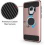 Samsung Galaxy S9 Phone Case With Tempered Glass Screen Protector And Magnetic Ring Holder Stand Kickstand Hybrid Protective Cell Accessories Hard Cover for Glaxay S 9 Galazy 9S GS9 Women Girls Pink