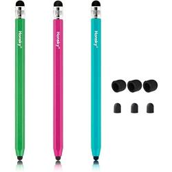 Honsky Cell Phone Stylus, Tablet Stylus for Touch Screens: Universal Slim Long Metal Pencil-Like Stylist Pens, Tablet Pen, Touchscreen Stylus Pen - Blue, Hot Pink, Green - Six Sided, 3 Packs