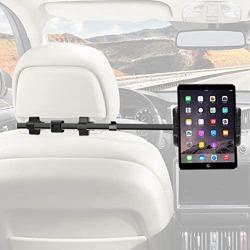 Macally Car Headrest Mount Holder for Apple iPad Pro/Air/Mini, Tablets, Nintendo Switch, iPhone, Smartphones 4.5" to 10" Wide with Dual Adjustable Positions and 360° Rotation (HRMOUNTPROB)