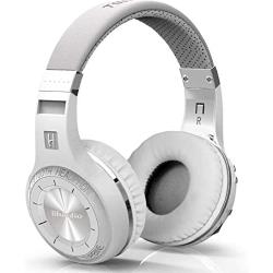 Bluedio Bluetooth 5.0 Headphones Over Ear, Wireless and Wired Bluetooth On-Ear Stereo Earphones Noise Cancelling Headsets with Microphone, Line-in/Line-Out/Amazon Web Service/Voice Contrl (White)