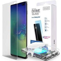 Galaxy S10 Plus Screen Protector Tempered Glass [Dome Glass] Full 3D Curved Edge, Easy Install Kit by Whitestone for Samsung Galaxy S10+ (2019) - 1 Pack