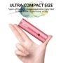 Portable Charger, BONAI Ultra-Compact Aluminum Power Bank 5000mAh Travel, High-Speed Output External Backup Battery Compatible iPhone, iPad, iPod, Samsung, Tablets - Pink(Charging Cable Included)