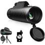 samiadat Monocular Telescope, 12X50 High Power HD Monocular with Smartphone Holder & Tripod - [Upgrade] Waterproof Monocular with Durable and Clea Focus for Bird Watching, Camping, Hiking