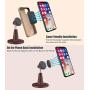 Desktop Magnetic Phone Stand, enGMOLPHY Cell Phone Holder Desk, Compatible with iPhone 11 Xs XR 8 X 7 6 6s, Kindle, Android Smartphone Dock Magnet for Office Desk and Home-Walnut Wood Grain