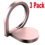 3 Package Phone Ring Stand Holder,iEugen Universal Thin Finger Loop Grip Stand Holder,Compatible with Magnetic car Mount,360 Rotation Phone Ring Grip for Phone case Tablet Smartphone Phone-Rosegold