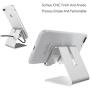 Rumfo Cell Phone Stand, Universal Portable Aluminum Desktop Charger Mount Holder Metal Charging Dock Cradle for Nintendo Switch iPhone Samsung Android Smartphones and Tablets (Red)